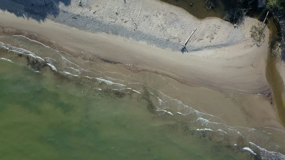 Waves along the Baltic coastline at Jūrkalne, Latvia